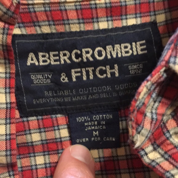 Late 90s Abercrombie & Fitch men’s long sleeve flannel plaid shirt Med EUC M - Picture 2 of 5